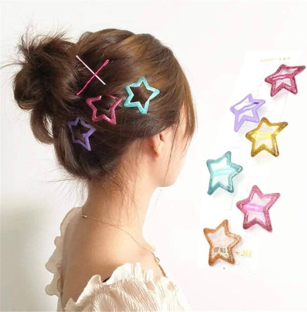 Pack Off 06  Star Design Girl Hair Clip | Hair Clip For Women | Best Quality Hair Clip ( Random Color )