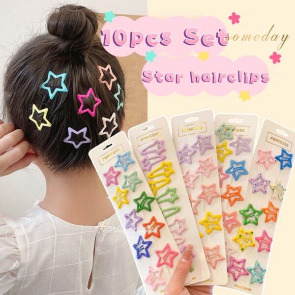Pack Off 06  Star Design Girl Hair Clip | Hair Clip For Women | Best Quality Hair Clip ( Random Color )