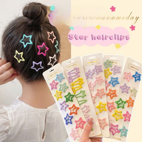 Pack Off 06  Star Design Girl Hair Clip | Hair Clip For Women | Best Quality Hair Clip ( Random Color )