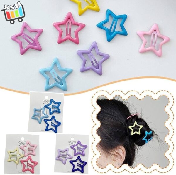 Pack Off 06  Star Design Girl Hair Clip | Hair Clip For Women | Best Quality Hair Clip ( Random Color )