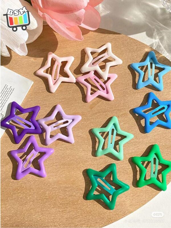 Pack Off 06  Star Design Girl Hair Clip | Hair Clip For Women | Best Quality Hair Clip ( Random Color )
