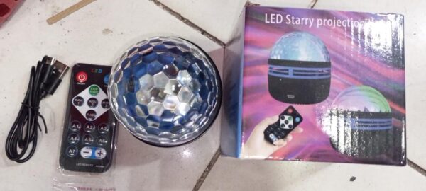 LED Starry Galaxy Projector Night Light Rotating Star Moon Lamp Bedroom Aurora Projector Light Atmosphere Decor Lamps Gift Light ( With Remote )