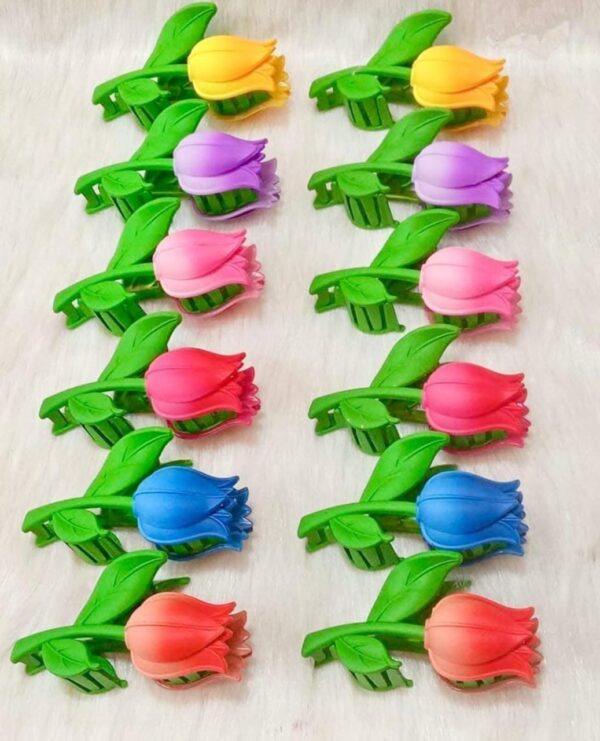 Pack Off 01 Flower Girl Hair Clip | Hair Clip For Women | Best Quality Hair Clip | Catcher For Women & Girls ( Standard Large Size)