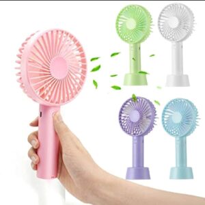 Portable USB Rechargeable Handheld 3 Speed Strong Wind Electric Small Mini Cooling Fan (random color)