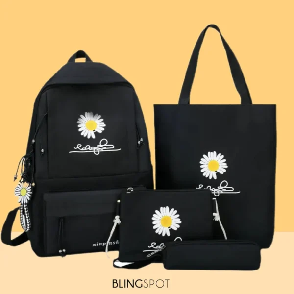 4-Piece School Bag Set Daisy Flower  Backpack Set Stylish & Practical new arrival 2024