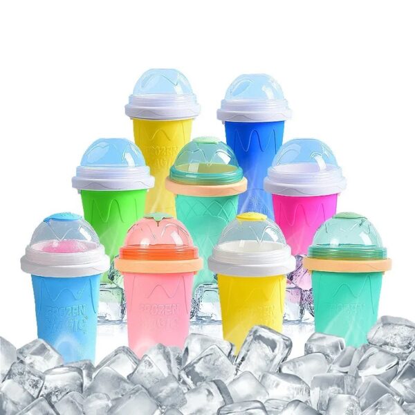 Slushy Cup | Slush Maker | Instant Ice Maker Cup for Hot Summers | Smoothies Cup Eco-friendly Double Layer | Instant Freeze Cup for Beverages and Cold Drinks 500ml (Random color)