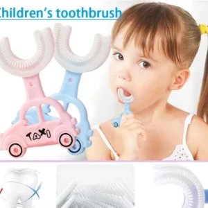 Silicon Toothbrush  taxi design Portable Hand-Held Shaped Infant Soft Bristle 360 Degrees for kids (random color)