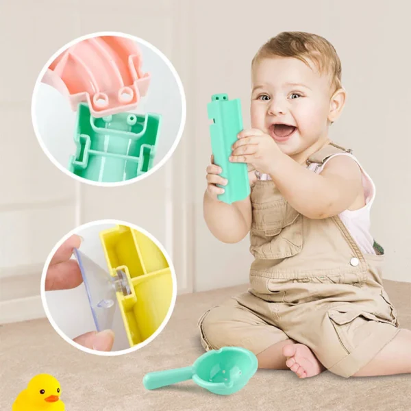 Bath Time Ball Track Water Play 24 pieces | Kids Bath Toys Wall Suction Cup Marble Race Run Track Bathroom Bathtub Baby Play Water Games Toy Kit for Boys Girls