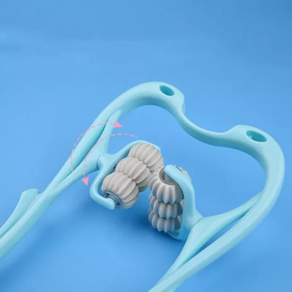 Manual Neck Massager For Cervical pain, deep Tissue | Handheld Massager Tool for Legs Waist Neck and Shoulder (Random color)