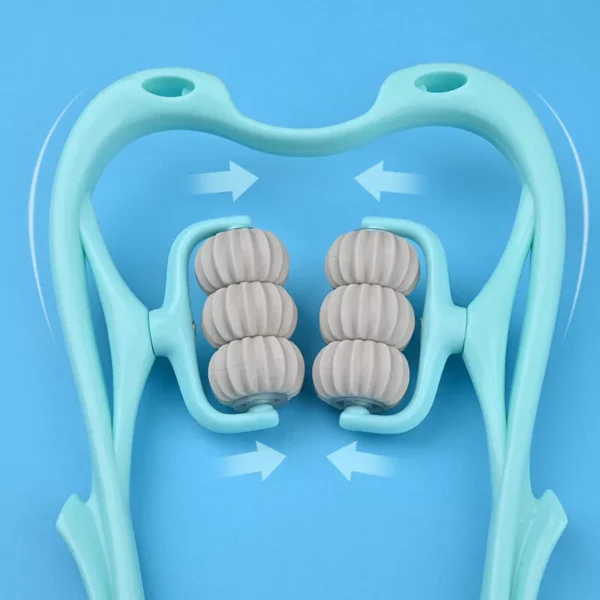 Manual Neck Massager For Cervical pain, deep Tissue | Handheld Massager Tool for Legs Waist Neck and Shoulder (Random color)