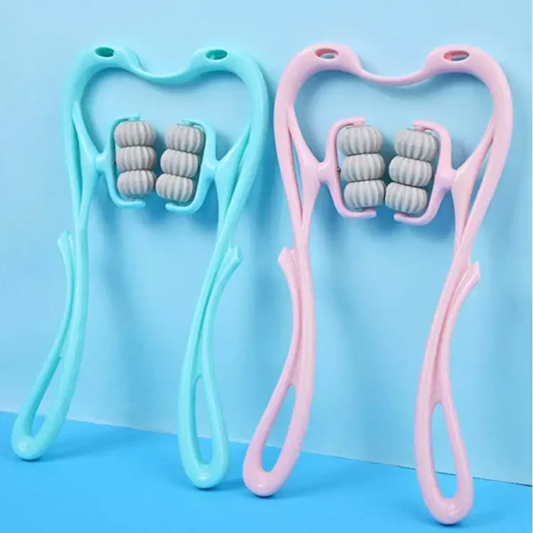 Manual Neck Massager For Cervical pain, deep Tissue | Handheld Massager Tool for Legs Waist Neck and Shoulder (Random color)
